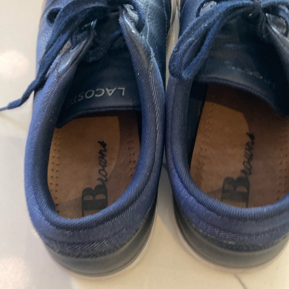 Lacoste Men's leather trainers, Navy, Size 9 - Picture 2 of 10